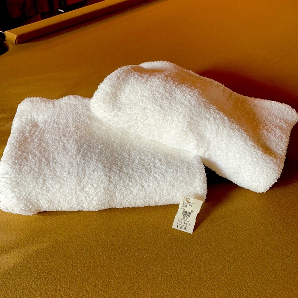 Two large pillow shams made in fluffy white chenille